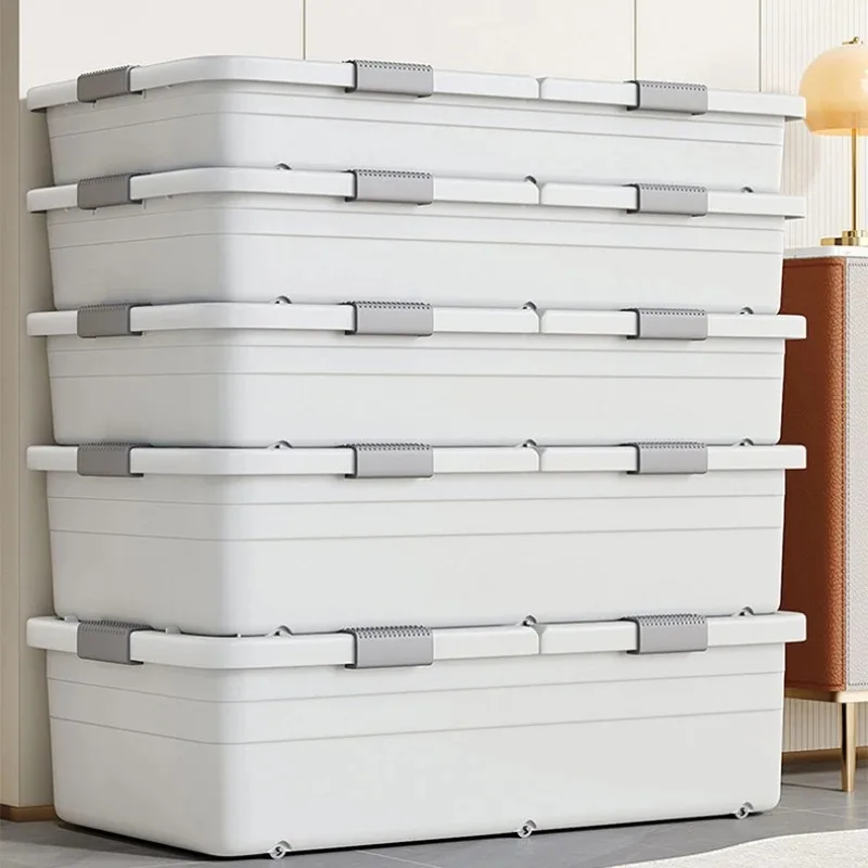 Space Saving Under Bed Storage Box, Multi Layer Plastic Drawer with Wheels, Extra Large Capacity Organizer for Clothes Shoes