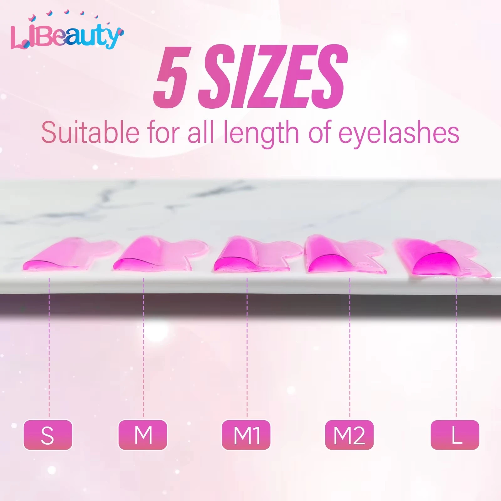 Libeauty 5 Paia Senza Colla Silicone Ciglia Perm Pad Ciglia Appiccicose Aste Scudo Ascensore 3D Piegaciglia Accessori Strumenti di Trucco