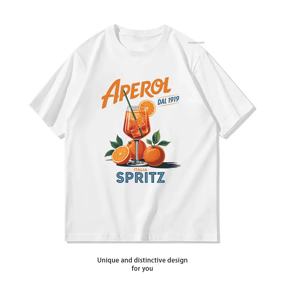 Summer Aperol Spritz woman man summer cotton graphic t shirts Adult streetwear camisetas tops tee Short-sleev