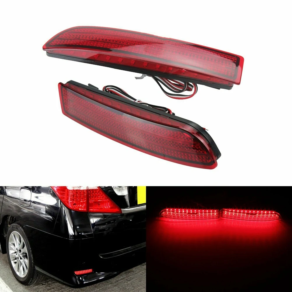 Pair LED Rear Bumper Reflector Light Tail Stop Signal Brake Fog Lamp for Toyota RAV4 2006-2012 PREVIA Alphard 2010-2012