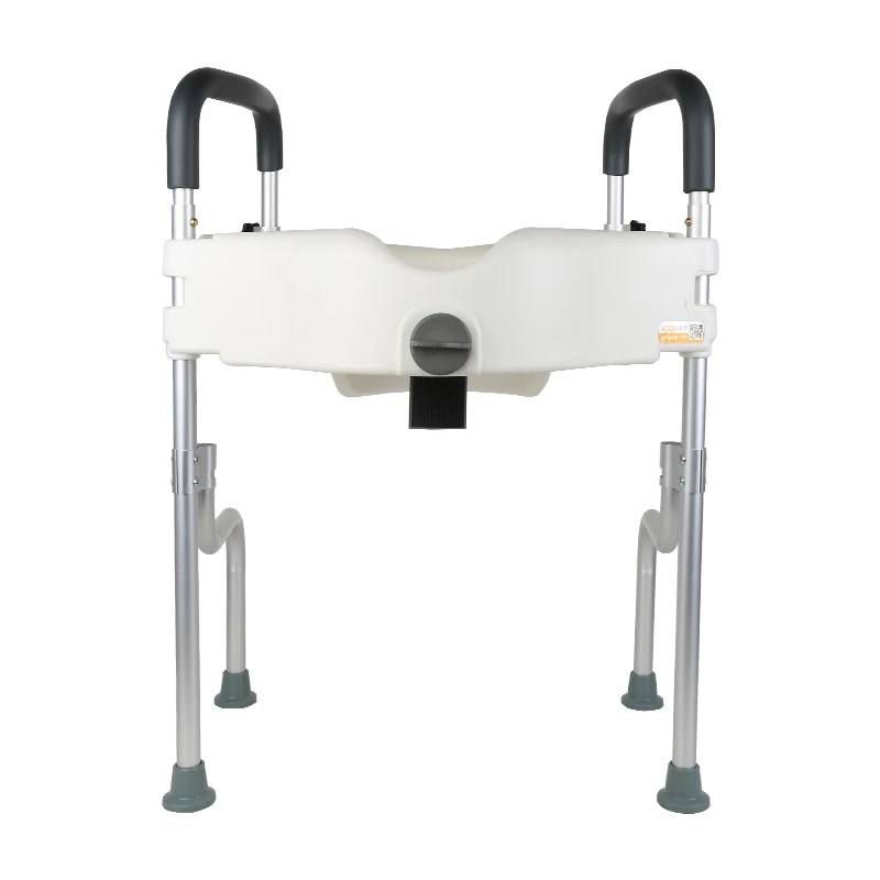 Raised Toilet Seat Riser with Anti-Tip Stability Design, Blow-Molded PP & Aluminum Alloy, Fits Most Toilets, Easy Install
