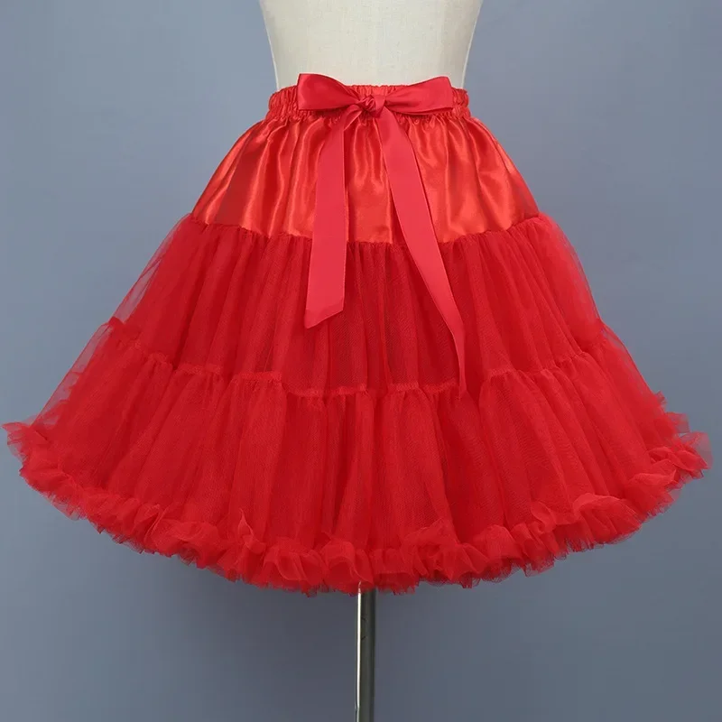 Enagua corta de crinolina de Halloween con volantes para boda, enagua de Organza, falda tutú Rockabilly