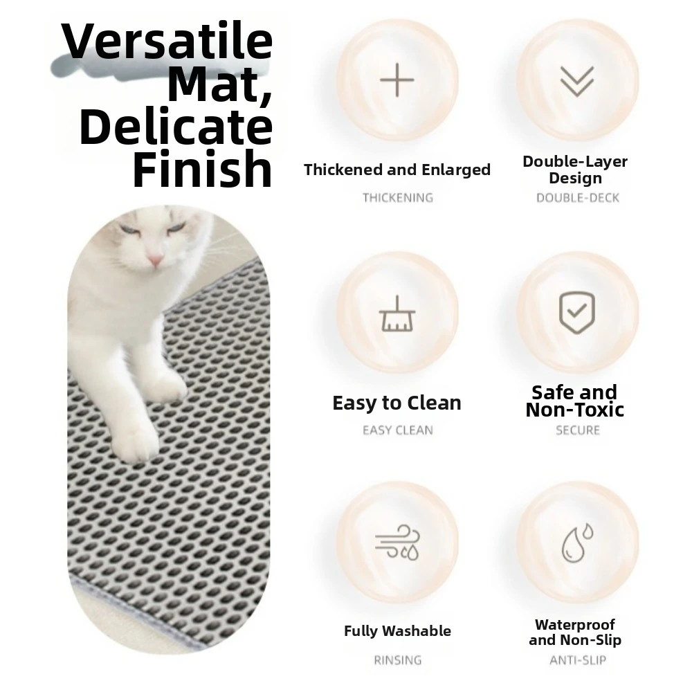 New EVA Cat Litter Mat Non Slip Wear Resistant Pet Litter Box Pad Waterproof Double Layer Cat Litter Cleaning Mat Pet Supplies