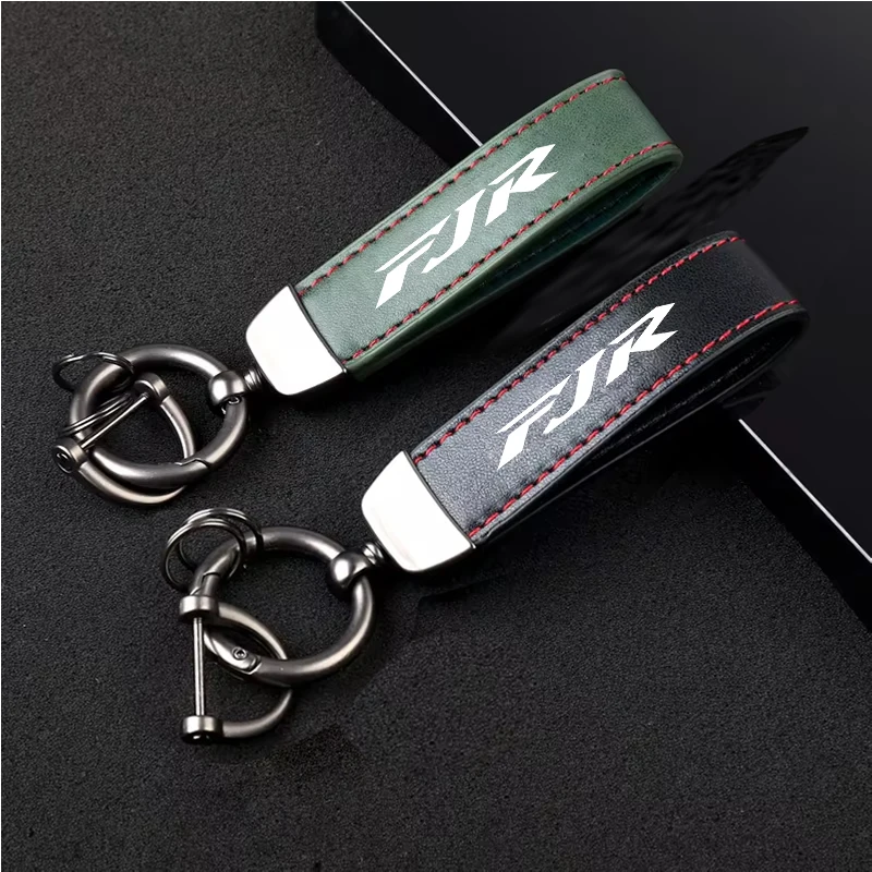 1PCS Motorcycle Metal PU Leather Motorcycle Keychain Ring Accessories for Yamaha FJR1300 FJR 1300 Logo Gifts  TECH Accessories