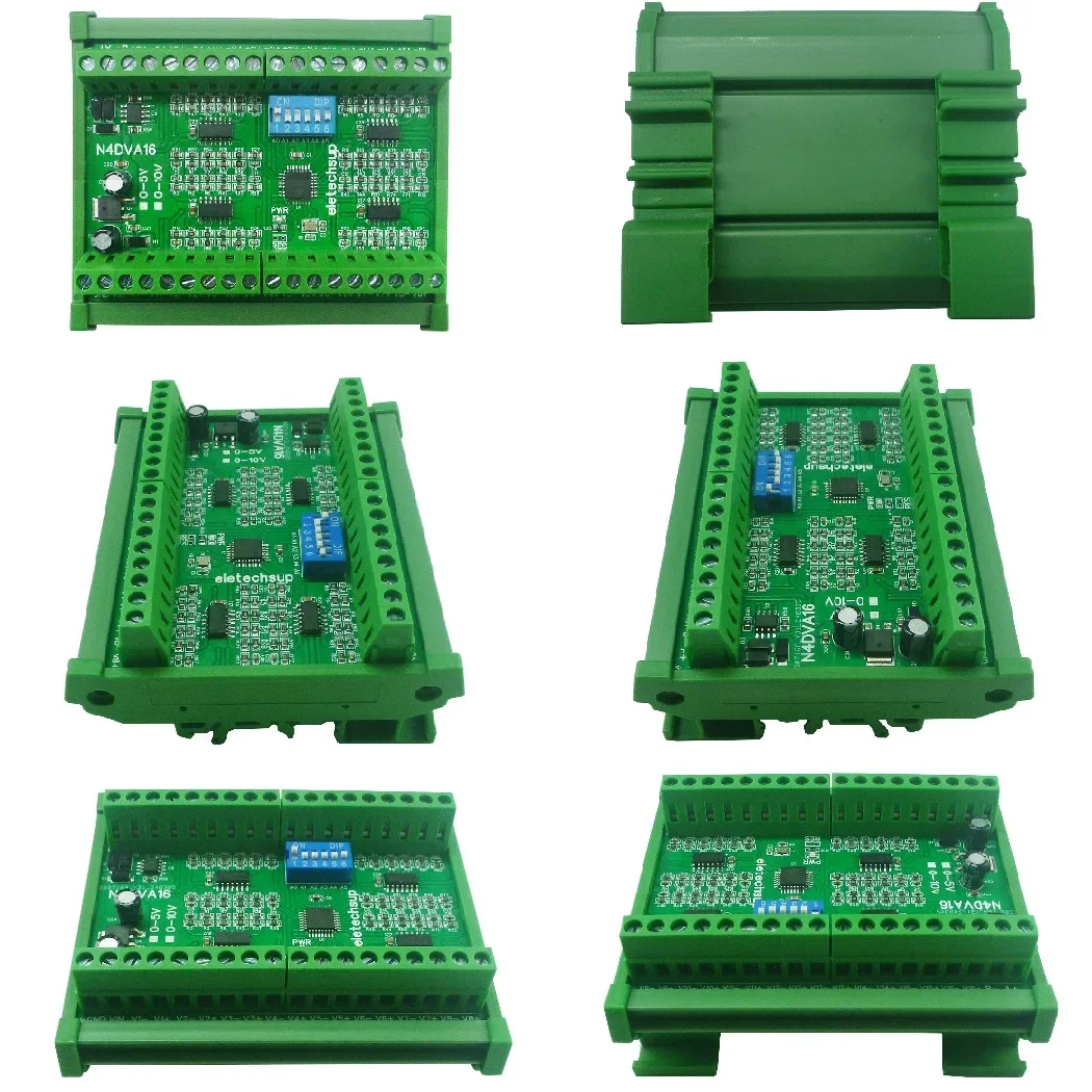 16CH Differential Analog Input Module RS485 Modbus RTU 0-5V 0-10V Voltage Acquisition Module DC 12V 24V for PLC HMI