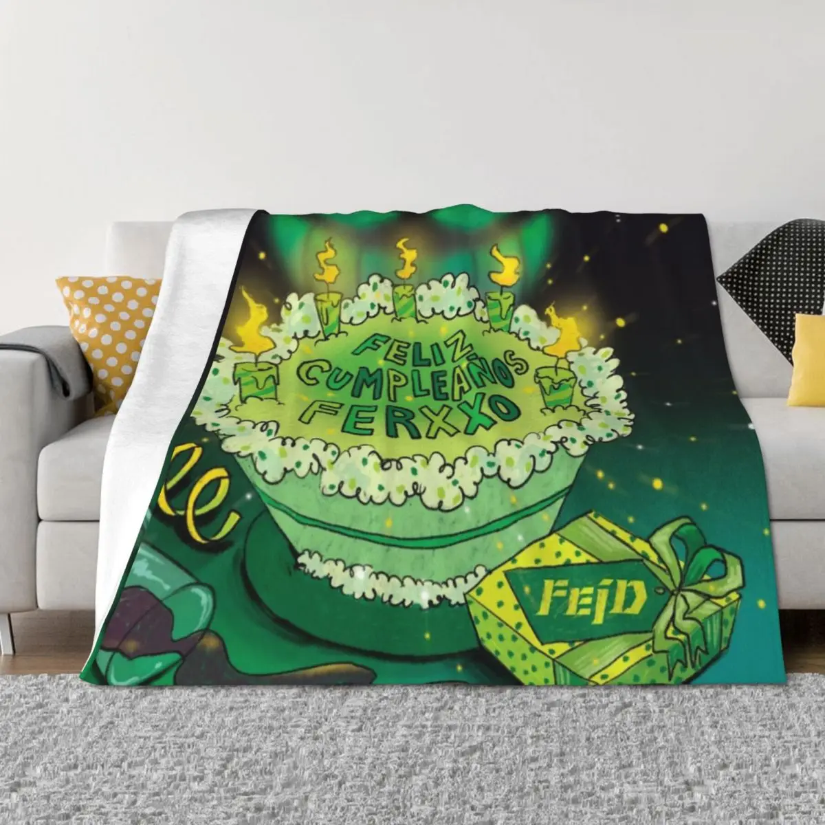

Feid Feliz Cumpleanos Ferxxo Throw Blanket Soft Sleeping Bag bed plaid Blankets