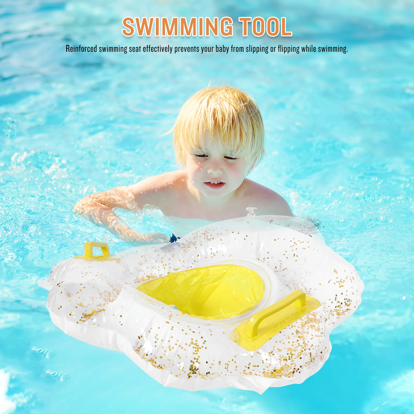 طفل طوافة بلاستيكية للسباحة طفل بركة تعويم مقعد آمن نفخ تصميم للأطفال 1-4 تعلم السباحة يطفو للأطفال الصغار 1-4 #4