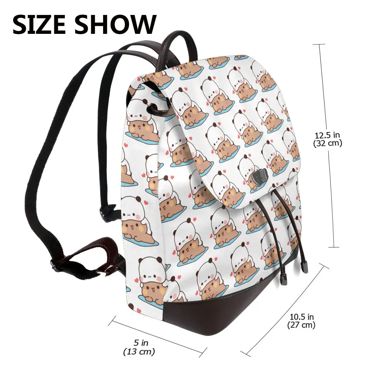 Bear And Panda Bubu Dudu Balloon Bookbag School Student Bags Hiking Travel Daypack for Women Fashion Derma Backpack