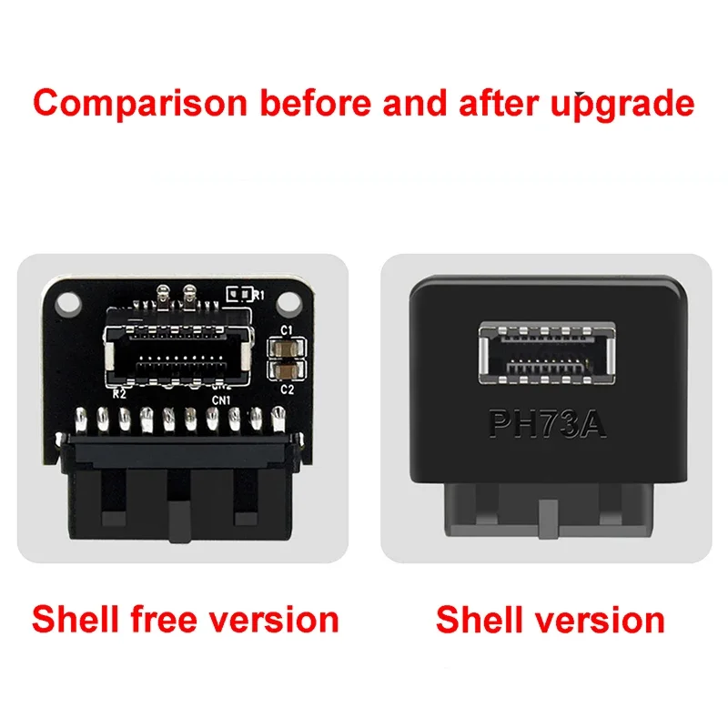 1/3/5PCS USB 3.0 Internal Header to USB Type C Front Type E Adapter 20/19-pin to Type C Converter Motherboard Desktop Converter