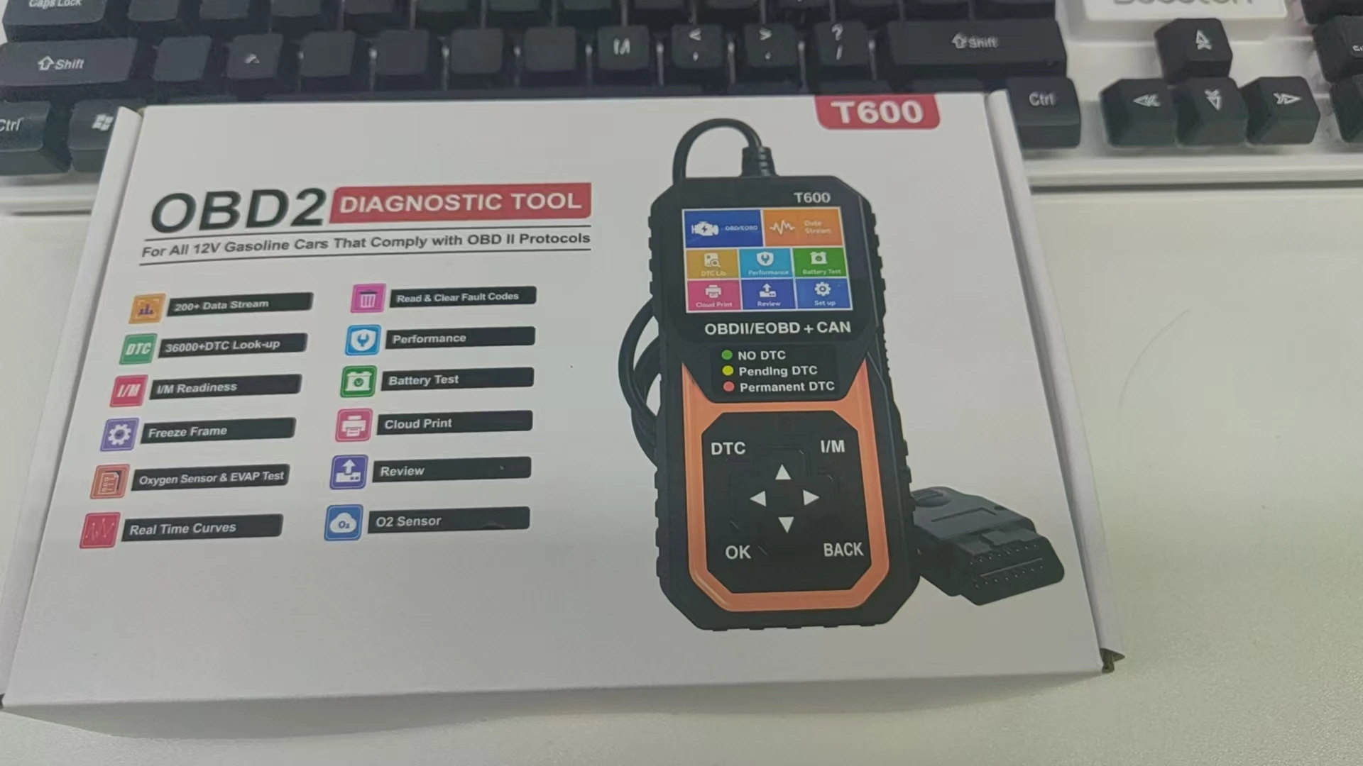 

T600 Автомобильный считыватель кодов, датчик кислорода, тестер батареи, диагностические инструменты, сканер OBD2, поддержка облачного печати, автомобильный вид DTC