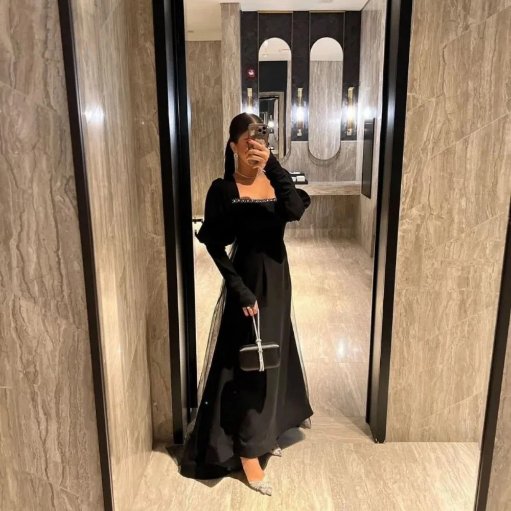 

Изысканное женское платье для выпускного вечера с длинными рукавами и рюшами по индивидуальному заказу, очаровательное вечернее платье трапециевидной формы на молнии, сексуальное вечернее платье с открытой спиной