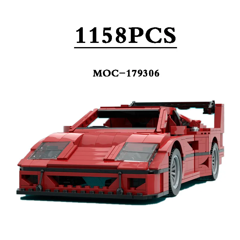 

Building Block MOC-179306 Racing F40 LM Roadster V2 Building Block Model 1158PCS Kids Toys Boy Birthday Gift Christmas DIY Gifts