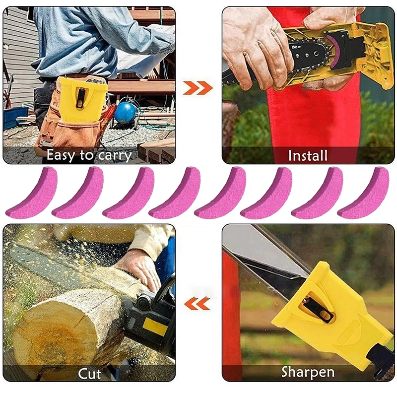 Alat Pengasah Gergaji Portabel untuk Gergaji 12''-22'', Pengasah Gergaji Universal, Kit Ringkas dan Praktis untuk Mengasah Gergaji