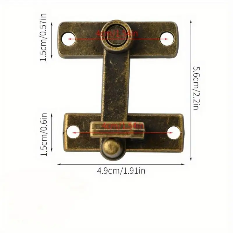 1Set Vintage Brass Sliding Window Door Latch Handle Home Hardware Safety Lock Catch AntiTheft Door Buckle for Barn Doors And