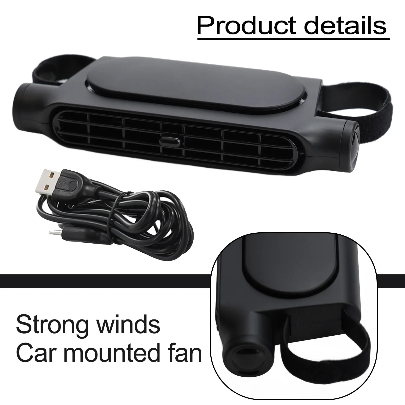 

Car Rear Seat Headrest Cooling Fan Electric 3-Speed Adjustable Wind Speed Creative Auto Interior Mini Fan Car Supplies