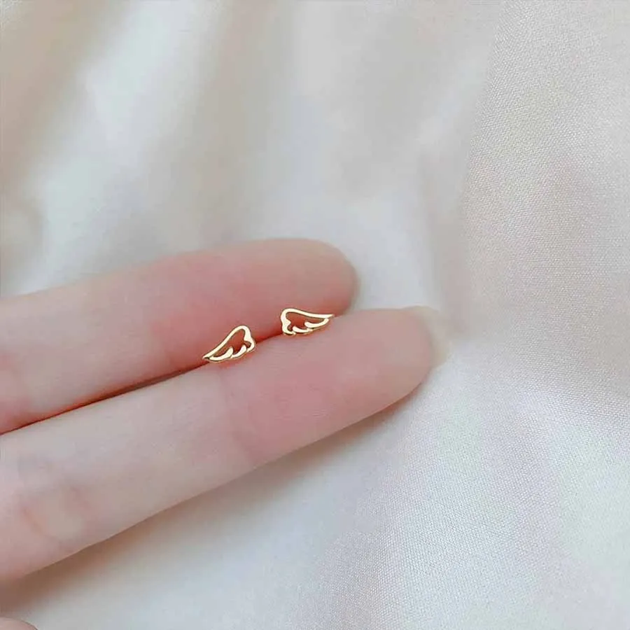 925 Silver Needle Silver Color Simple Xo Leaf Small Stud Earrings for Women Hypoallergenic Daily Wear Ear Girls Pierc Gifts