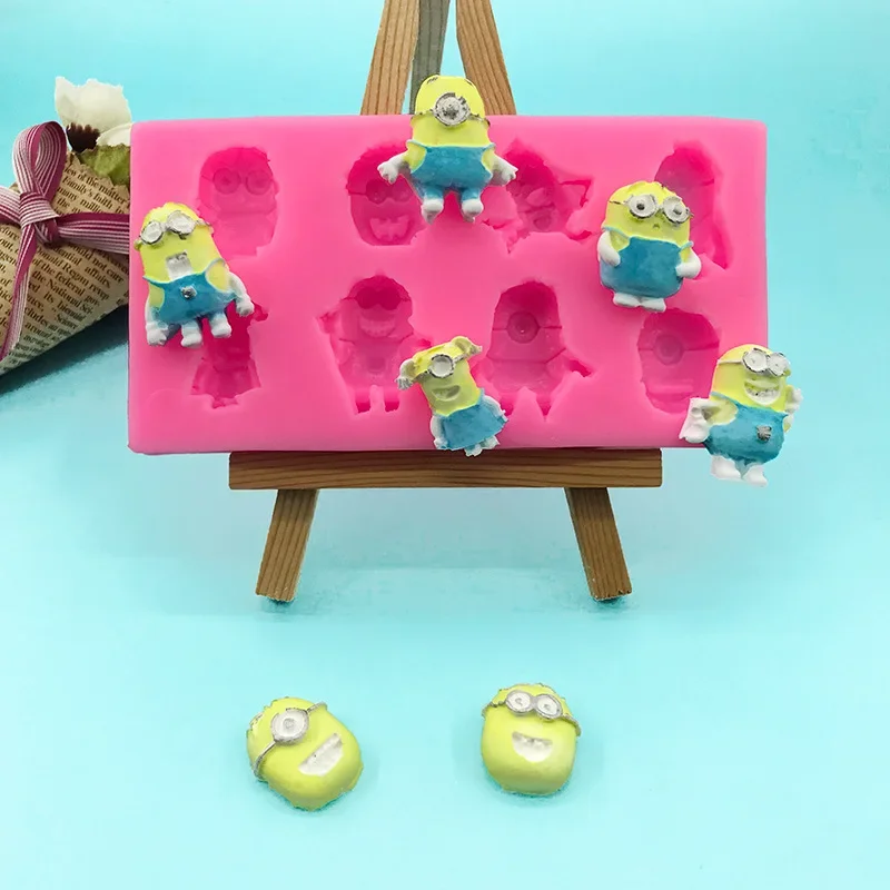 Moule à gâteau en silicone Minions Padramatiquement, accessoires de cuisson de cuisine, outil de décoration de vacances, réunion de famille bricolage, chocolat