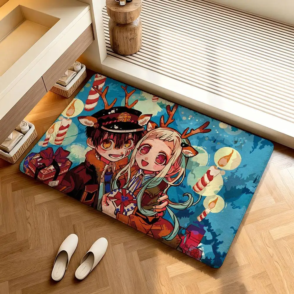 Anime Toilet-Bound Hanako-kun  Shower Room Small Carpet Floor Mat  Absorbent Foot Mat Decorative Mat Soft and Comfortable