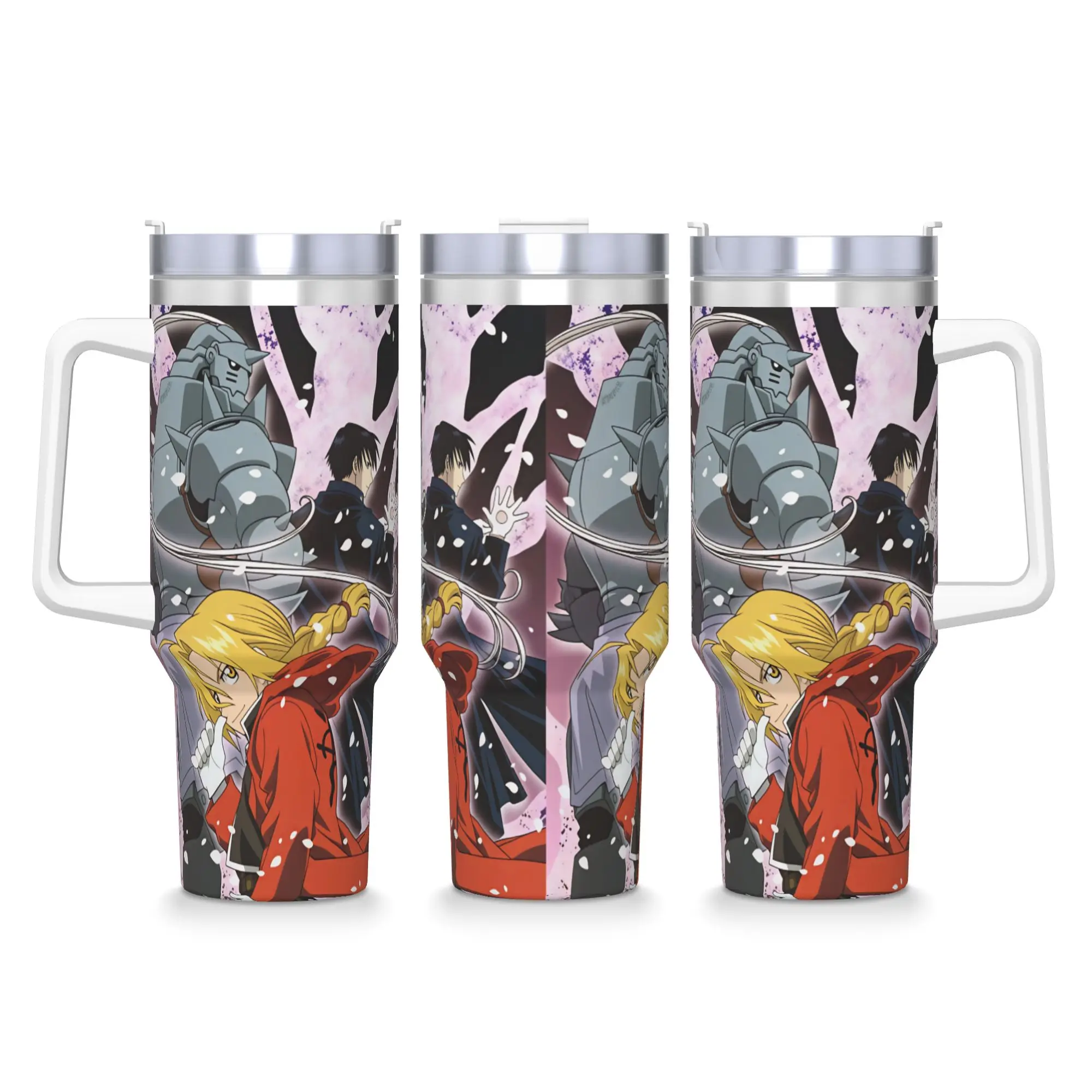 Roy Mustang Stainless Steel Tumbler Fullmetal Alchemists Travel Mugs Cup 40oz Coffee Mug Keep Heat Cold Drink Milk Water Bottle