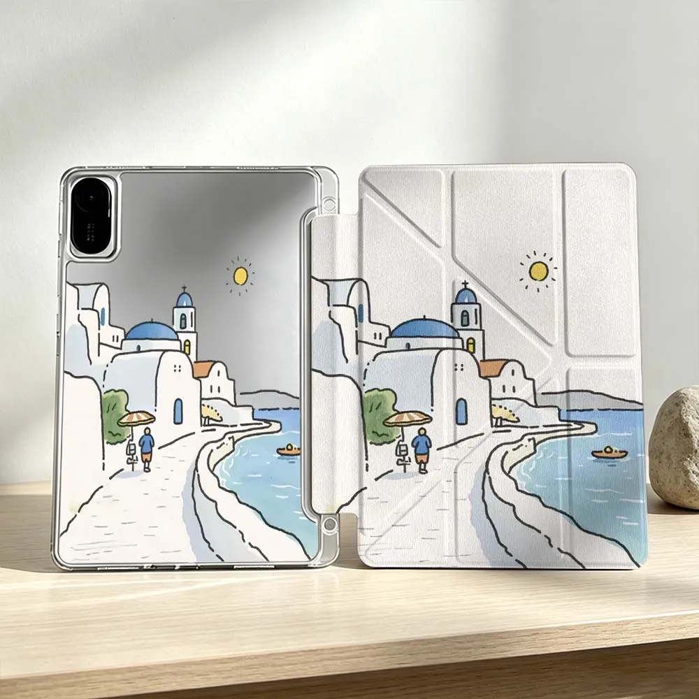 

Cartoon Watercolor Landscape Soft For Xiaomi Mi Pad 8 7 6 5 Pro Redmi Pad SE 2 Poco Pad Foldable 3Y Tablet Case
