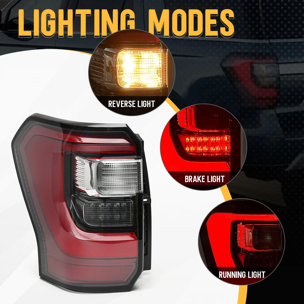 مجموعة مصابيح خلفية للفرامل LED من الجانب الأيسر والأيمن لسيارة Ford Expedition King Ranch/Limited/Max Limited/XL/XLT 3.5L V6 18-21