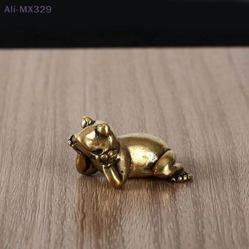 {MX} خمر النحاس الضفدع المنمنمات التماثيل اليدوية النحاس الحيوان الحلي لطيف الضفدع تمثال ديكور غرفة مكتب المنزل الحرف