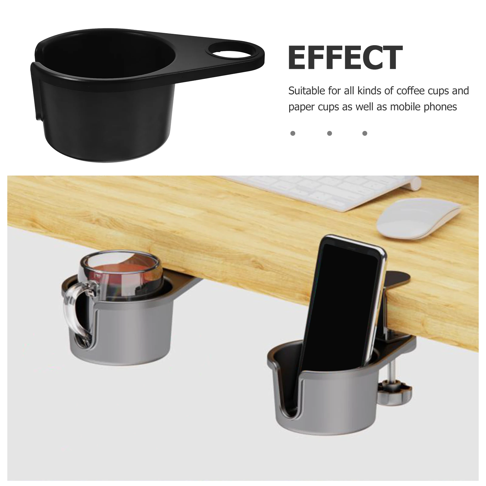 

Desk Cup Holder 360 Degree Rotating Under Table Cup Stand Coffee Mug Holder Phone Stand Office Desk Office Supplies