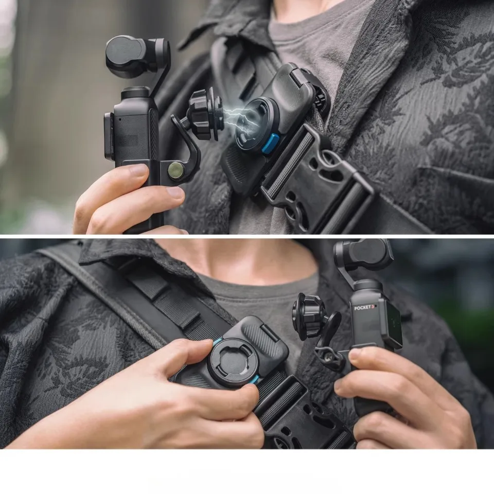Magnetic Quick Release Backpack Strap Clip Mount for DJI Osmo Pocket 3 Hands Free First Person View Action Camera Accessories