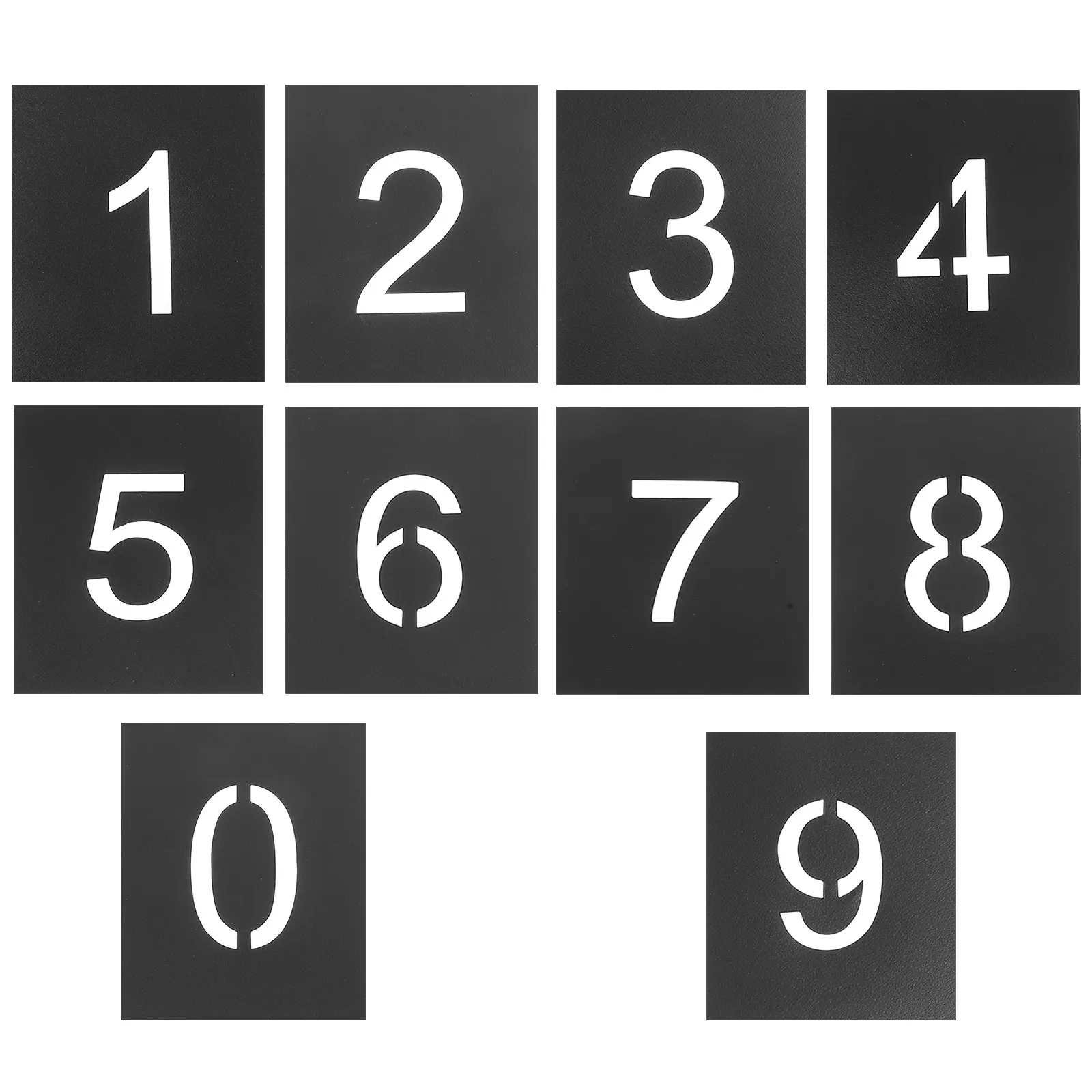 1Set Number Painting Stencils Reusable Flexible Number Stencils 0-9 for Address Door Mailbox Curb Parking Lot Craft Painting