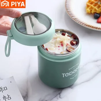 Scatola da pranzo in acciaio inossidabile da 510 ml con cucchiaio Contenitore termico per alimenti Tazza sottovuoto Isolare Bento Box Thermos Tazza da zuppa per la scuola dei bambini