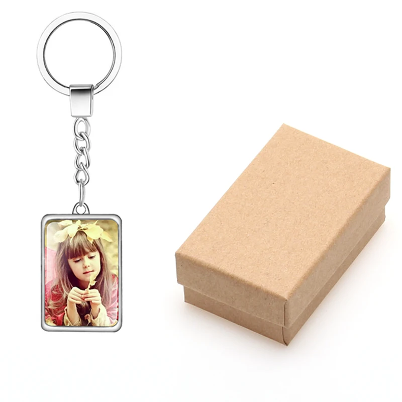 Personalized Double Sides Calendar keychain Custom Family Pet Baby Photo Square keychain Christmas Gifts Car Key Holder Chains