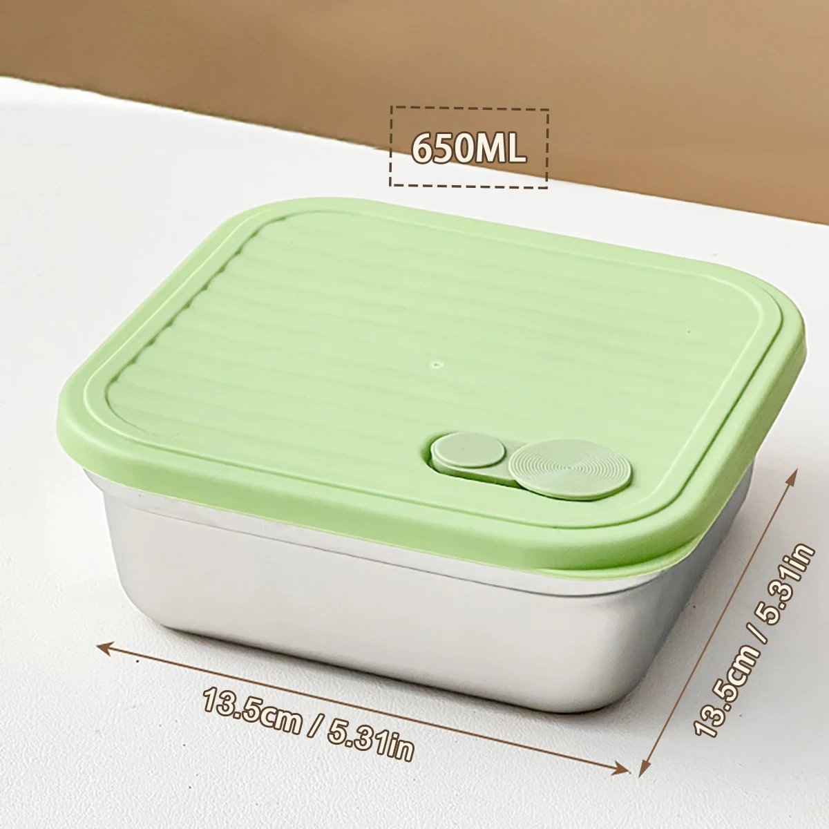 WORTHBUY Lunchbox aus Edelstahl 304, mit Deckel, tragbarer Obstsalat-Lebensmittelbehälter, stapelbar, auslaufsicher, Bento-Box für Studenten