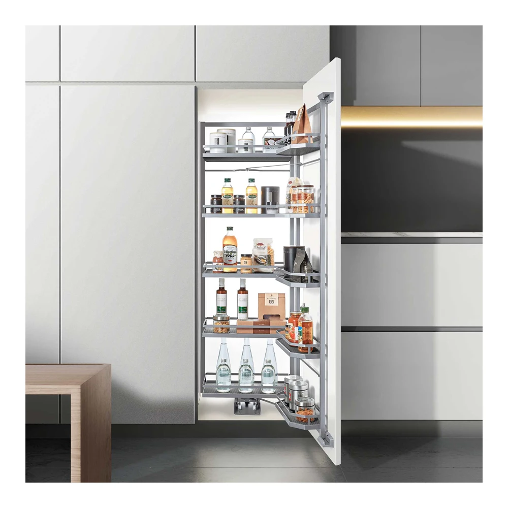Modern Pull Pantry Organizer Kitchen Cabinets Soft Close Storage Basket