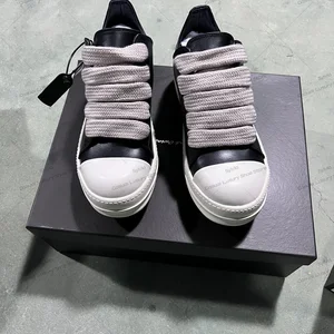 ريكس تصميم كلاسيكي ريترو أربطة حذاء سميكة جلد أسود أوينز حذاء الرجال دانتيل منخفض الأعلى عارضة أوينز أحذية رياضية أنثى شقق أفضل 12 جاكيت ريك غرايمز مبيعا - رقم 4