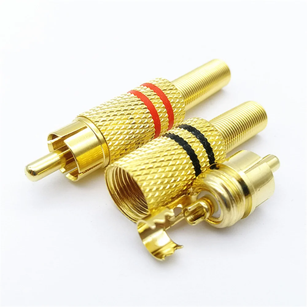 Musical Sound RCA Lotus Plug Terminal Connector A/V Connector Matal Spring Connector Phono Audio RCA Plug For Diy Audio Cable