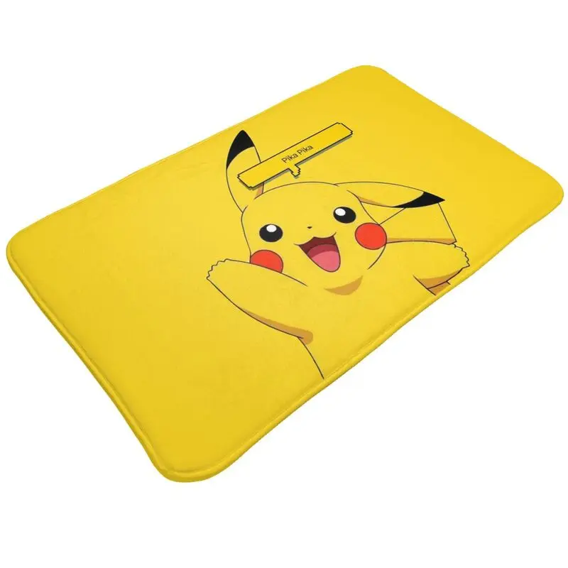 Custom Cartoon Animation Pokemon Pikachu Doormat Anti-Slip Entrance Bath Kitchen Floor Door Mats Garage Rug Carpet Footpad