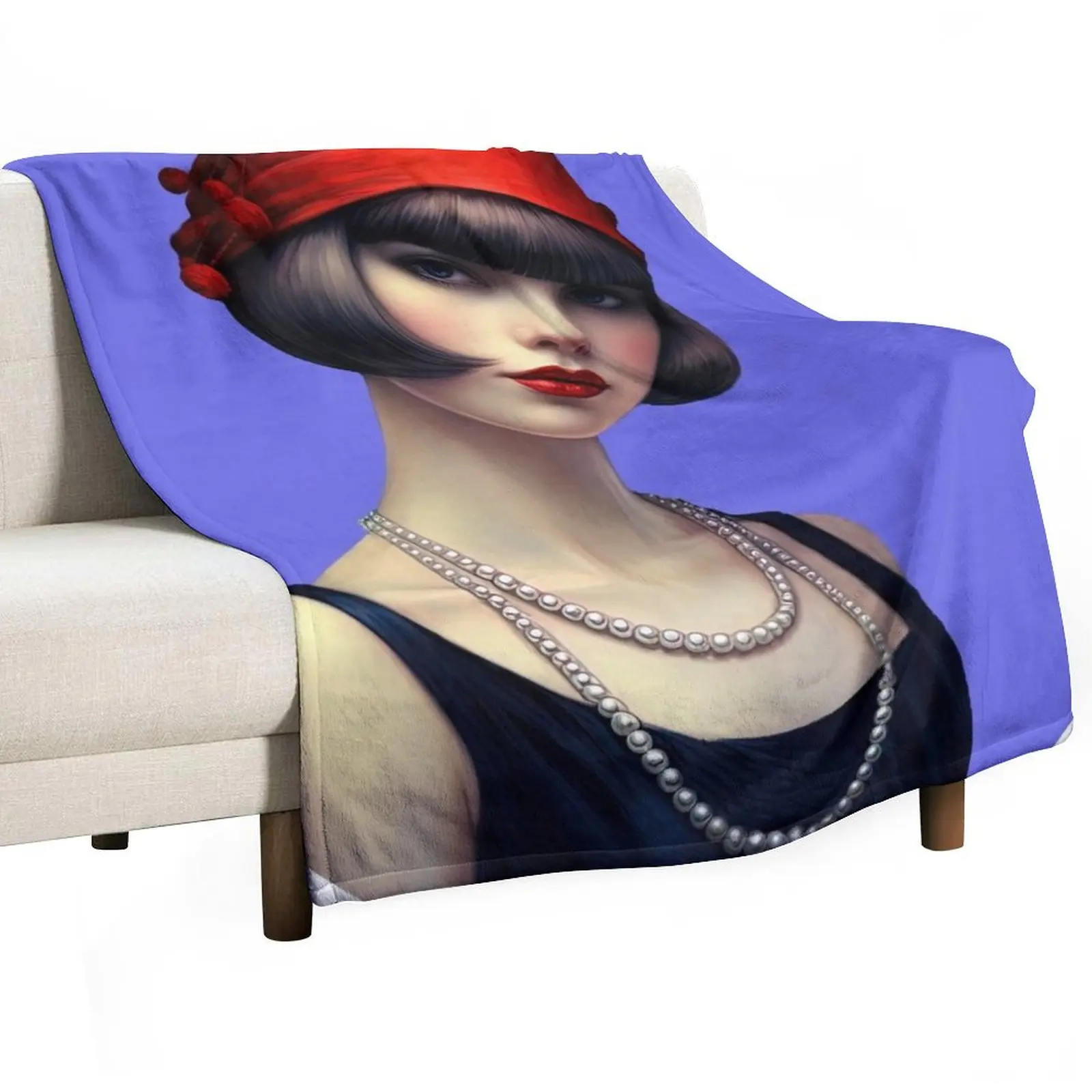 

Jazz Age Flapper Girl 3 Throw Blanket Cozy Napping Blanket Gift for Mom Dad