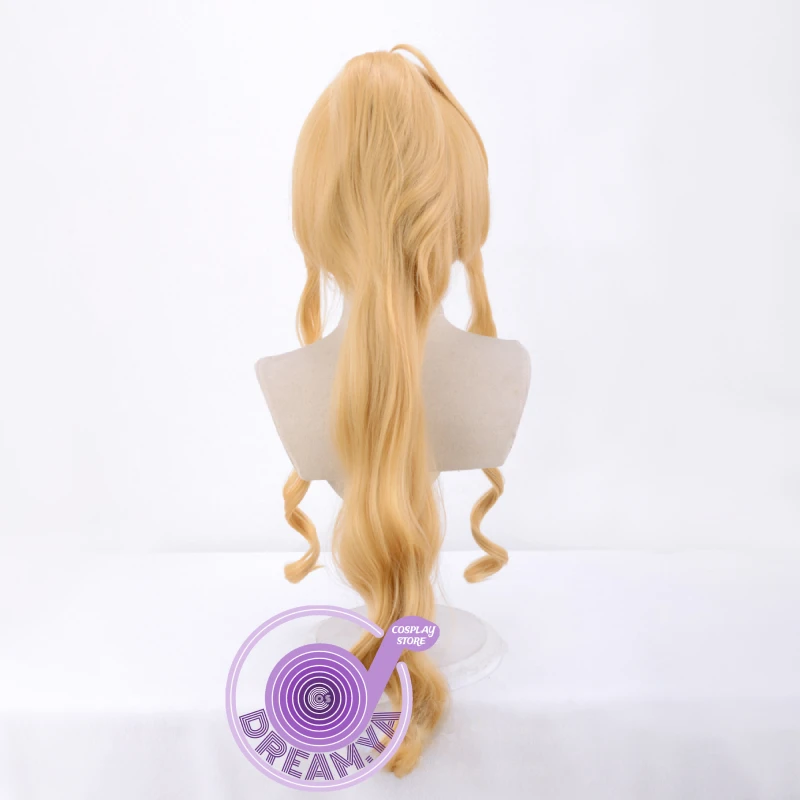 Kusakabe maron peruca cosplay kaitou jeanne dourado longo rabo de cavalo resistente ao calor cabelo sintético festa de halloween role play + peruca boné