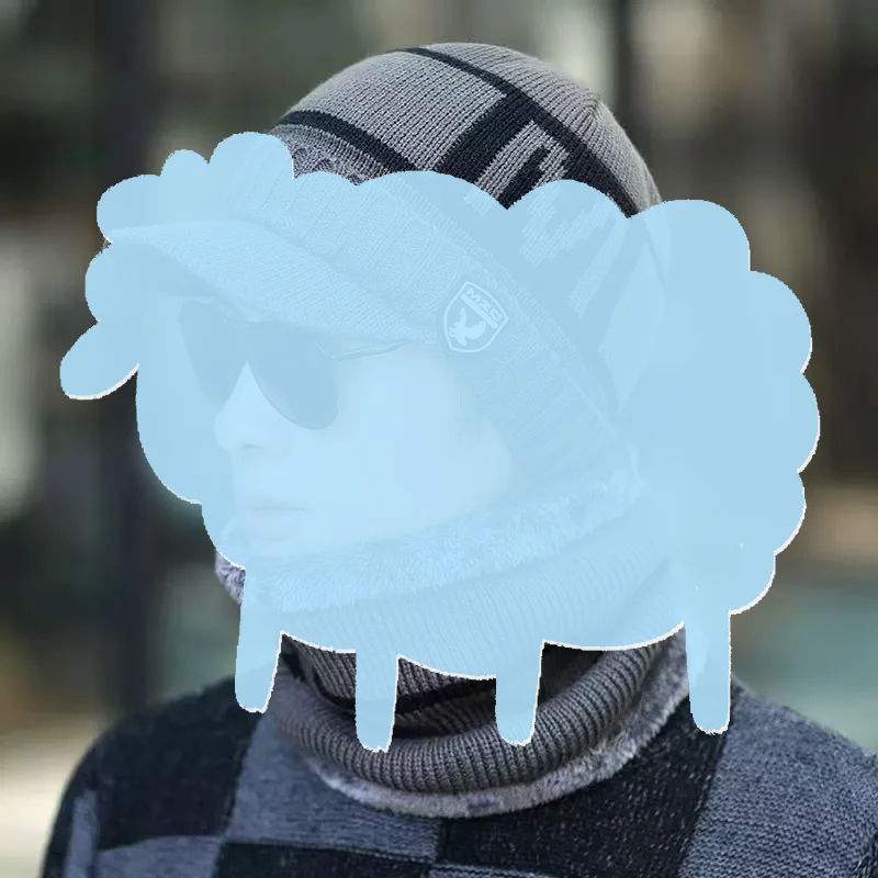 2 In 1 Casual Winter Beanie Hat Soft Warm Ear Neck Guard Thermal Headwear for Skiing Walking Outdoor Use