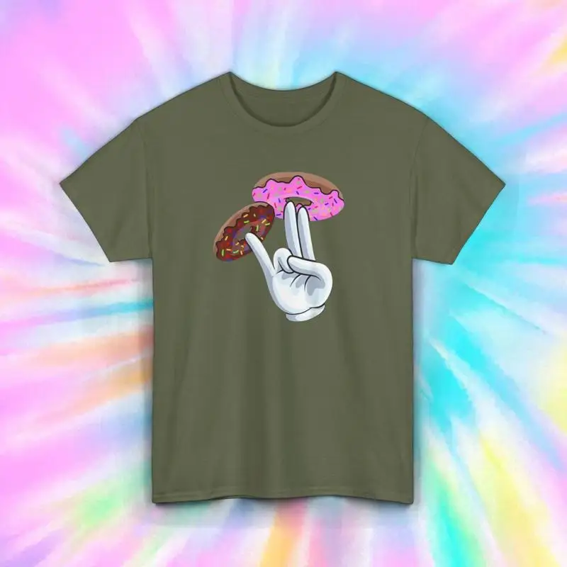 Забавный шокер, пончик, рука, юмор, футболка, крутой любитель еды, S 5XL