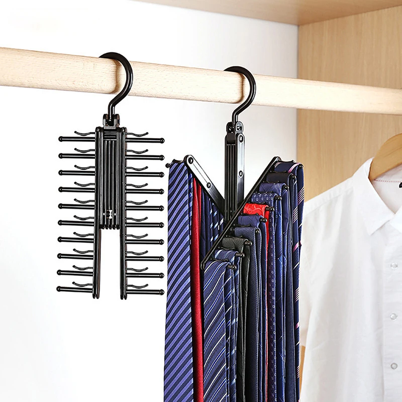 

Adjustable 360 Degree Rotating 20 Bow Tie Storage Rack Household Tie Shelf Belt Silk Scarf Artifact Cabinet Organizer Hangers