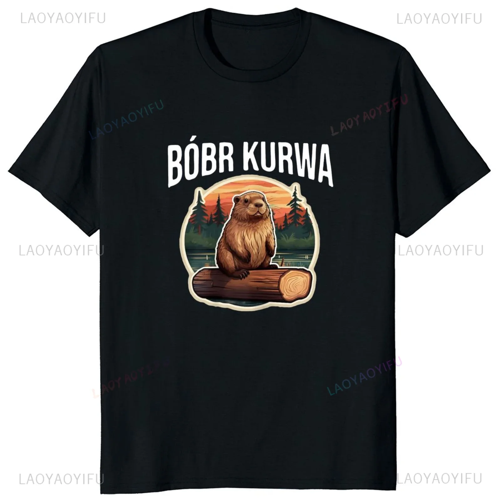 Bobr Kurwa Meme Funny Printed Cartoon T Shirt Casual Fashion Harajuku Style Streetwear Man T-shirt Hipster Breathe Women Tees