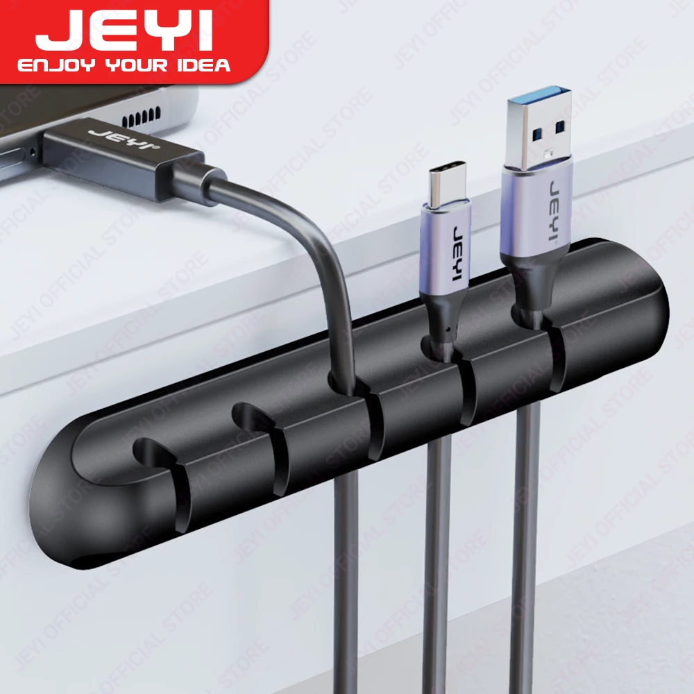 JEYI selbstklebende Kabelhalter-Clips, Kabelmanagement, Kabel-Organizer für den Schreibtisch, USB-Ladekabel, Nachttisch, Netzkabel, Mauskabel