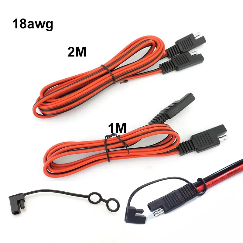 SAE to SAE Power Extension Cable with Dust cover 18awg 10A 12V-24V Connector Cable Quick Disconnect Connector For Car Automotive