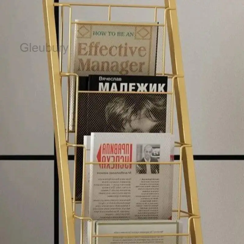 Organizer Racks Magazine Furniture Office Storage Ladder Shelf Magazine Racks Modern Metal Furniture Magazin MHSNJ