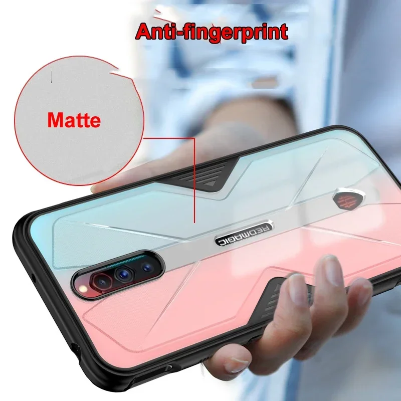 for Nubia Red Magic 5G Phone 6.65 inch Case Accessories Soft Anti-knock Silicon PC Breathable Transparent Gaming Cover Funda