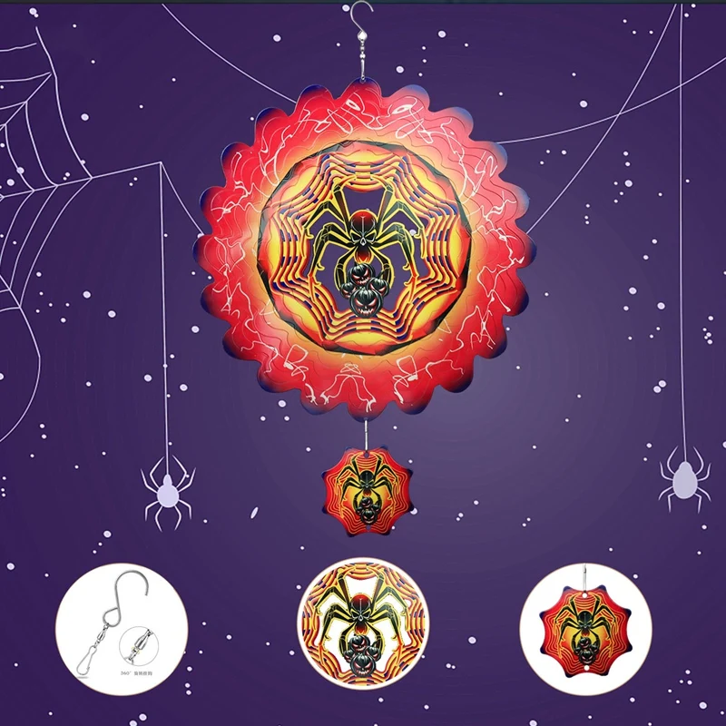 2x 3d Wind Spinner Outdoor Dekoration Halloween Geschenk für Halloween Garten Dekor a