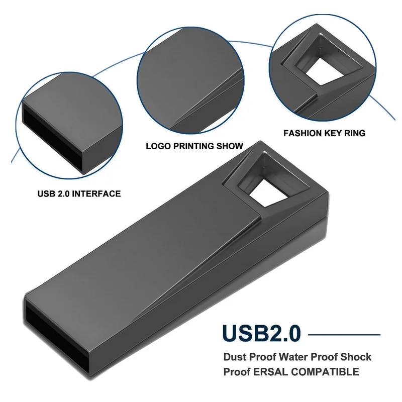 펜 드라이브 하이 퀄리티 메모리 스틱, 금속 USB 플래시 드라이브, USB 키, 128GB, 256GB, 512GB, 64GB, 32GB