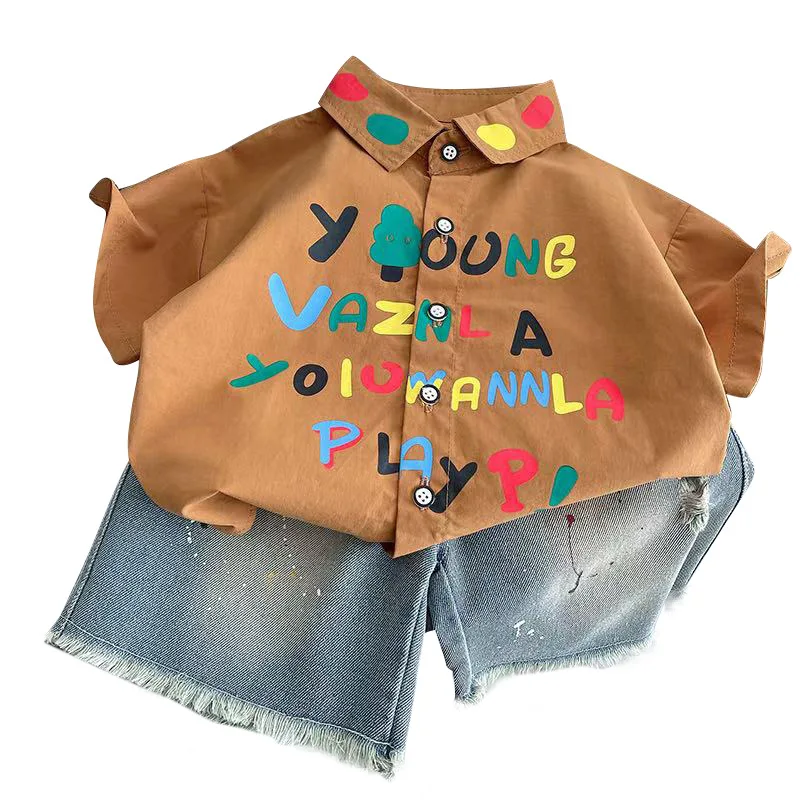 

New Summer Baby Boys Clothes Suit Children Letter Shirt Shorts 2Pcs/Sets Toddler Clothing Infant Casual Costume Kids Tracksuits