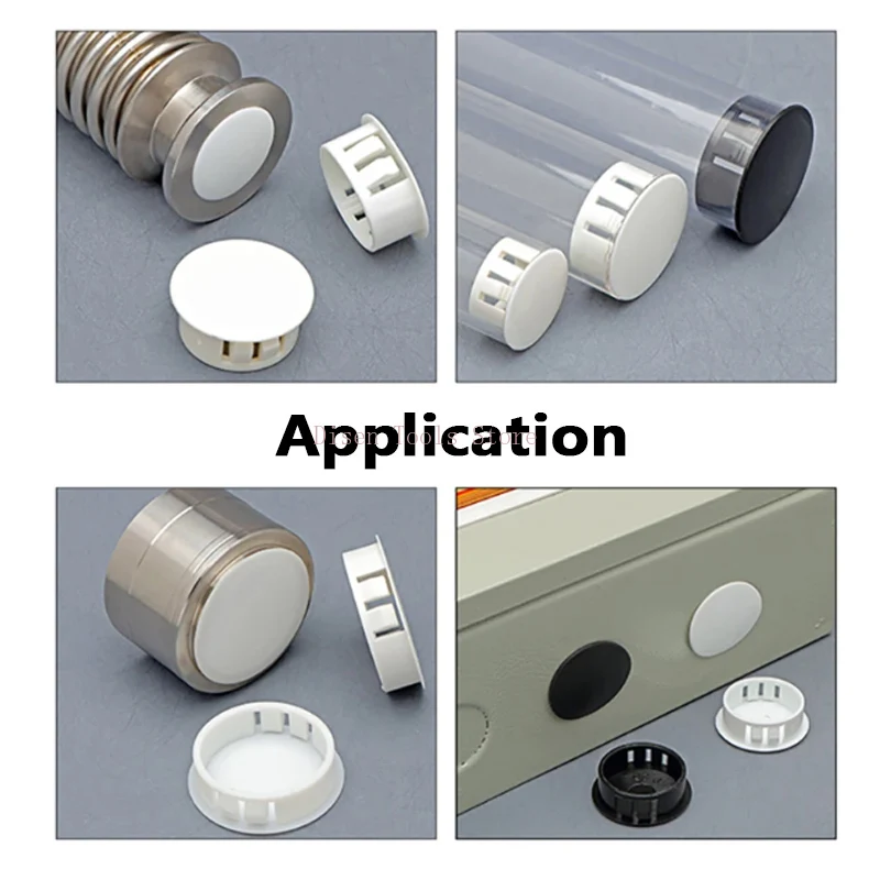 الأبيض جولة PP البلاستيك مشبك المكونات المفاجئة على المكونات البلاستيكية المقابس ثقب يغطي القطر 5-50 مللي متر